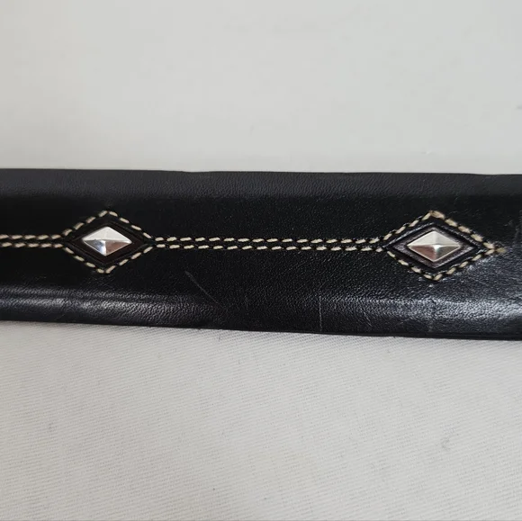 Brighton Black Leather Western Belt Silver Stud Buckle Size 34 USA Made - Picture 9 of 12